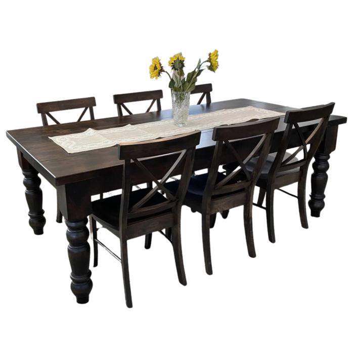 Turned Leg Dining Table, Custom Dining Tables, Solid Wood Dining Tables 2