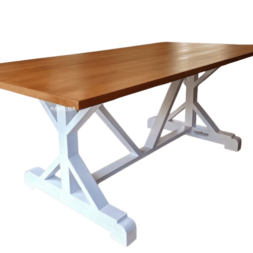 Custom Made to Order Round Hardwood Dining Table Made in USA