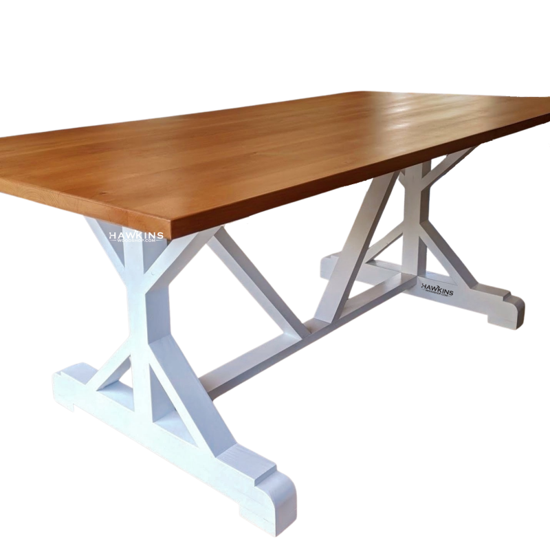 Trestle Dining Table, Wood Dining Table, Farmhouse Dining Room Table Featured Image