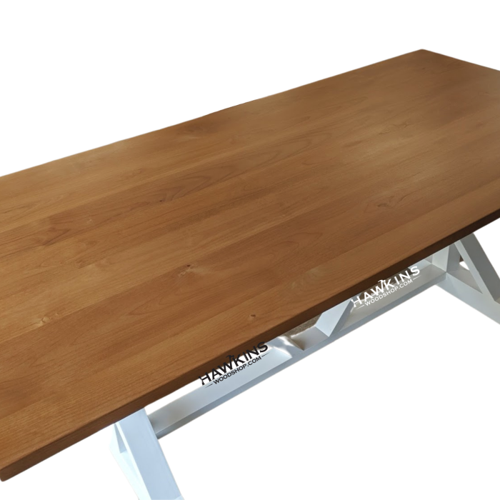 Trestle Dining Table, Wood Dining Table, Farmhouse Dining Room Table Top Image