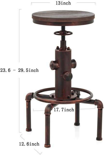 Enjoy fast, free nationwide shipping!  Owned by a husband and wife team of high-school music teachers, HawkinsWoodshop.com is your one stop shop for quality USA handmade industrial, modern, mid-century, and rustic furniture as well as imported furniture.  Get our Red Bronze American Antique Vintage Industrial Barstool on sale now!