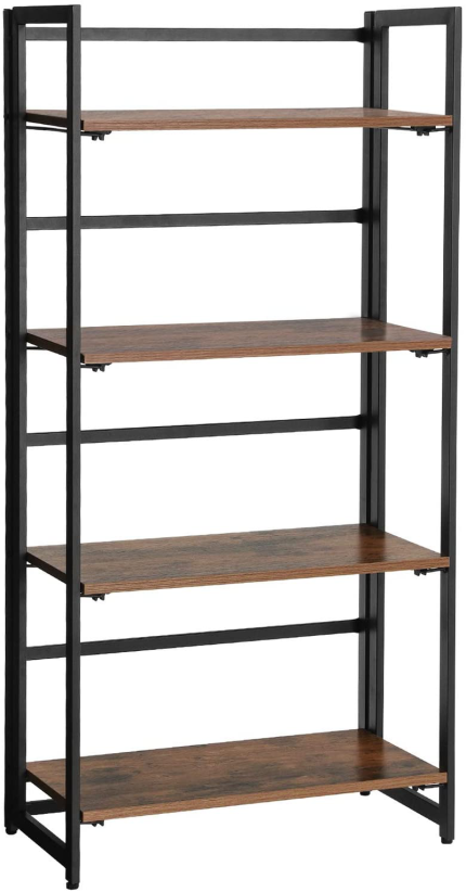 Enjoy fast, free nationwide shipping!  Owned by a husband and wife team of high-school music teachers, HawkinsWoodshop.com is your one stop shop for quality USA handmade industrial, modern, mid-century, and rustic furniture as well as imported furniture.  Get our Industrial Bookshelf, Folding Bookcase, 4-Tier Ladder Shelf, Wood Look Accent Furniture with Metal Frame, for Home Office Sturdy and Stable ULLS88X on sale now!