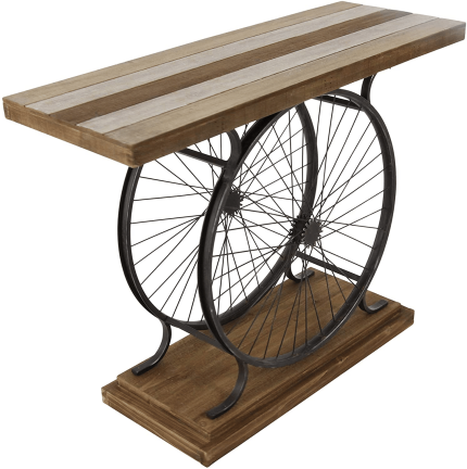 Enjoy fast, free nationwide shipping!  Owned by a husband and wife team of high-school music teachers, HawkinsWoodshop.com is your one stop shop for quality USA handmade industrial, modern, mid-century, and rustic furniture as well as imported furniture.  Get our Metal and Wood Wheel Console, Brown/Black, 14"D x 38"W x 28"H on sale now!