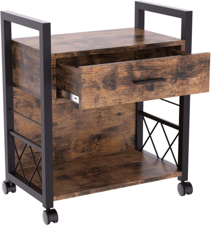 Enjoy fast, free nationwide shipping!  Owned by a husband and wife team of high-school music teachers, HawkinsWoodshop.com is your one stop shop for quality USA handmade industrial, modern, mid-century, and rustic furniture as well as imported furniture.  Get our Filing Cabinet, Industrial Printer Stand with Storage Home Office Cabinet 1 Drawer, Mobile Vertical File Cabinet, Vintage Brown on sale now!