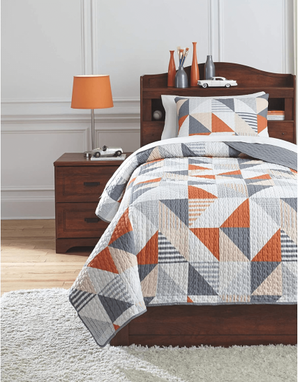 Enjoy fast, free nationwide shipping!  Owned by a husband and wife team of high-school music teachers, HawkinsWoodshop.com is your one stop shop for quality USA handmade industrial, modern, mid-century, and rustic furniture as well as imported furniture.  Get our Layne Modern 2 Piece Coverlet Set - Twin Size - Gray/Orange on sale now!