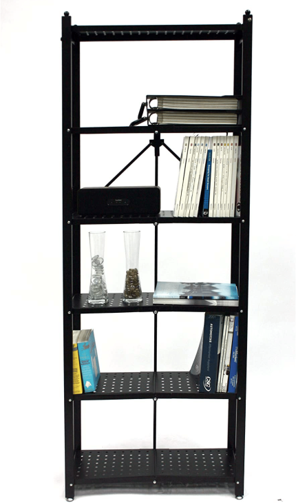 Enjoy fast, free nationwide shipping!  Owned by a husband and wife team of high-school music teachers, HawkinsWoodshop.com is your one stop shop for quality USA handmade industrial, modern, mid-century, and rustic furniture as well as imported furniture.  Get our Origami 6-Shelf Bookcase | Open Style, Organizer Deco Rack, Large Book Shelf, Tall Bookcase, Living Room Shelving, Freestanding, No Assembly/No Tools Required, Modern Vertical Furniture | Black on sale now!