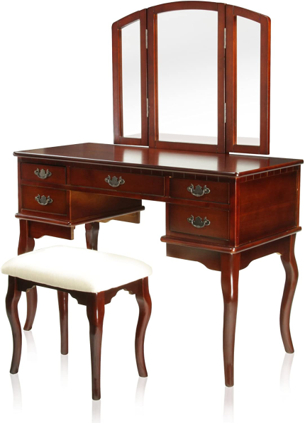 Enjoy fast, free nationwide shipping!  Owned by a husband and wife team of high-school music teachers, HawkinsWoodshop.com is your one stop shop for quality USA handmade industrial, modern, mid-century, and rustic furniture as well as imported furniture.  Get our Furniture of America Matilda Stool Set Vanity, Cherry on sale now!