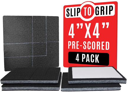 Sliptogrip Furniture Gripper, Stops Sliding Multi Size (4 Pads) - Make 4", 1", 2", Etc.- Pre-Scored Multiple Sizes - 3/8" Felt Core - anti Slip- No Nails,No Glue. Surface Grip Pads