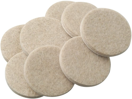 Softtouch 1 1/2" round Heavy-Duty Self-Stick Felt Furniture Pads - Protect Surfaces from Scratches & Damage, Beige (8 Pack)