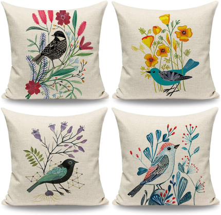 Enjoy fast, free nationwide shipping!  Owned by a husband and wife team of high-school music teachers, HawkinsWoodshop.com is your one stop shop for quality USA handmade industrial, modern, mid-century, and rustic furniture as well as imported furniture.  Get our CARRIE HOME Spring Outdoor Pillow Covers 18X18 Set of 4 Farmhouse Decorative Spring Bird and Flower Throw Pillow Covers for Patio Furniture and Couch on sale now!