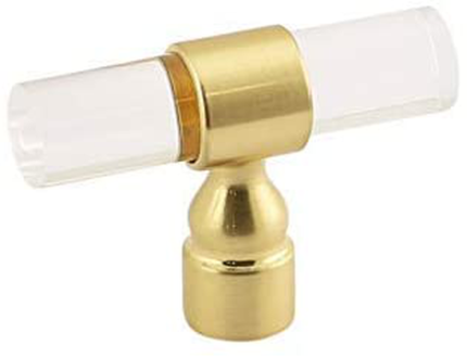 Enjoy fast, free nationwide shipping!  Owned by a husband and wife team of high-school music teachers, HawkinsWoodshop.com is your one stop shop for quality USA handmade industrial, modern, mid-century, and rustic furniture as well as imported furniture.  Get our Lucite on Satin Gold -Knob 2.2" X 0.66" - Face - Modern Gold - Clear Acrylic Cabinet Handle Furniture Door (10 Pack) on sale now!