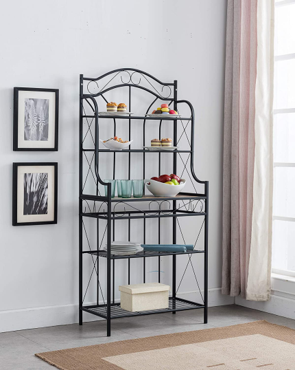 Enjoy fast, free nationwide shipping!  Owned by a husband and wife team of high-school music teachers, HawkinsWoodshop.com is your one stop shop for quality USA handmade industrial, modern, mid-century, and rustic furniture as well as imported furniture.  Get our Kings Brand Furniture – Black Metal / Faux Stone 5-Tier Kitchen Storage Bakers Rack on sale now!