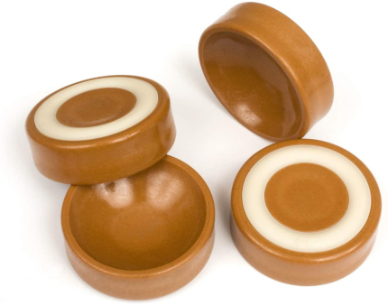 Slipstick CB600 Furniture Wheel Caster Cups / Floor Protectors with Non Skid Rubber Grip (Set of 4 Grippers) 1-3/4 Inch - Caramel,Small