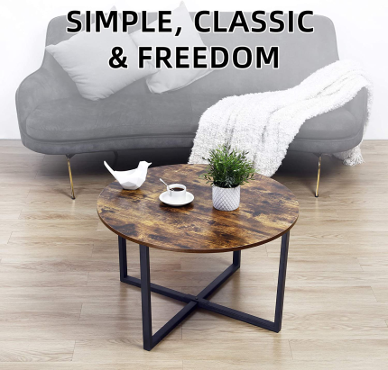 Enjoy fast, free nationwide shipping!  Owned by a husband and wife team of high-school music teachers, HawkinsWoodshop.com is your one stop shop for quality USA handmade industrial, modern, mid-century, and rustic furniture as well as imported furniture.  Get our IDEALHOUSE round Coffee Table, Vintage Design Furniture Sofa Table Cocktail Table for Living Room Bedroom Home Office Balcony (80Cm, Retro Color) on sale now!