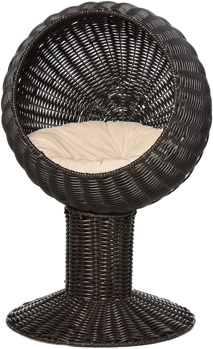 Enjoy fast, free nationwide shipping!  Owned by a husband and wife team of high-school music teachers, HawkinsWoodshop.com is your one stop shop for quality USA handmade industrial, modern, mid-century, and rustic furniture as well as imported furniture.  Get our Pawhut 28" Hooded Rattan Wicker round Elevated Condo Cat Bed with an Elegant Design & Included Cushion on sale now!