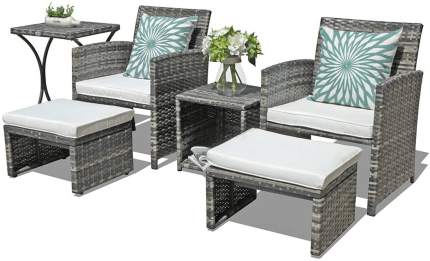 Enjoy fast, free nationwide shipping!  Owned by a husband and wife team of high-school music teachers, HawkinsWoodshop.com is your one stop shop for quality USA handmade industrial, modern, mid-century, and rustic furniture as well as imported furniture.  Get our OC Orange-Casual Patio Furniture Conversation Set with Ottoman Grey Wicker Patio Set with Footstools, Balcony Furniture for Apartments on sale now!