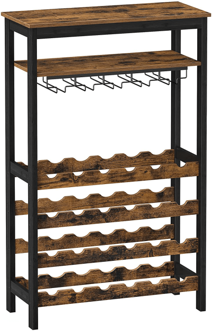 Enjoy fast, free nationwide shipping!  Owned by a husband and wife team of high-school music teachers, HawkinsWoodshop.com is your one stop shop for quality USA handmade industrial, modern, mid-century, and rustic furniture as well as imported furniture.  Get our Rustic Brown & Black 24-Bottle Wine Rack Free Standing Floor Storage on sale now!