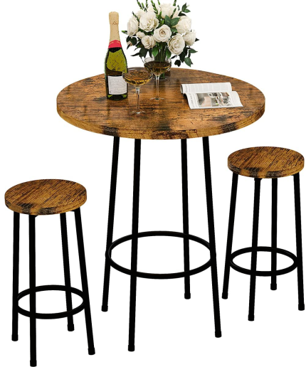 Enjoy fast, free nationwide shipping!  Owned by a husband and wife team of high-school music teachers, HawkinsWoodshop.com is your one stop shop for quality USA handmade industrial, modern, mid-century, and rustic furniture as well as imported furniture.  Get our Recaceik 3 Piece Pub Dining Set, Modern round Bar Table and Stools for 2 Kitchen Counter Height Wood Top Bistro Easy Assemble for Breakfast Nook Living Room Small Space Restaurant, Rustic Brown 23 on sale now!