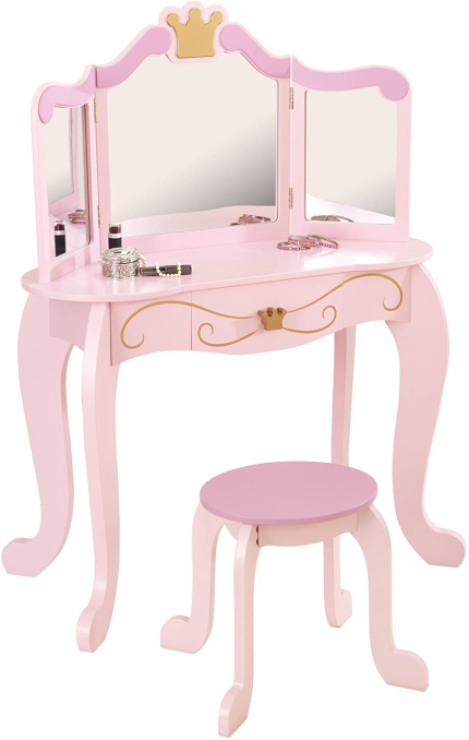 Enjoy fast, free nationwide shipping!  Owned by a husband and wife team of high-school music teachers, HawkinsWoodshop.com is your one stop shop for quality USA handmade industrial, modern, mid-century, and rustic furniture as well as imported furniture.  Get our Kidkraft Wooden Princess Vanity & Stool Set with Mirror, Children'S Furniture - Pink, Gift for Ages 3-8 on sale now!