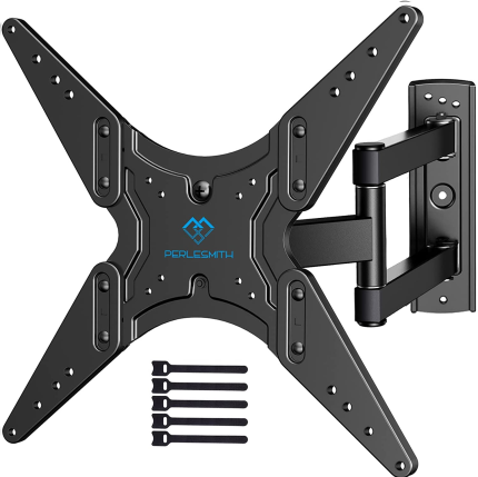 PERLESMITH Full Motion TV Wall Mount for 26-55 Inch Tvs with Articulating Arms Swivels Tilt Extension - Wall Mount TV Brackets VESA 400X400 Fits LED LCD OLED 4K Tvs up to 88 Lbs