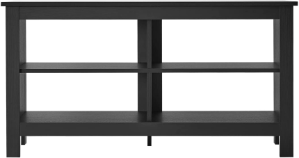 Panana Modern TV Stand Console, Entertainment Center TV Cabinet with Open Storage for Living Room (43.3 Inch, Black)