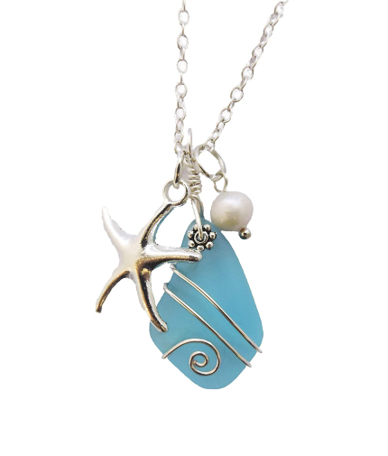 Enjoy fast, free nationwide shipping!  Owned by a husband and wife team of high-school music teachers, HawkinsWoodshop.com is your one stop shop for quality USA handmade industrial, modern, mid-century, and rustic furniture as well as imported furniture.  Get our Handmade in Hawaii, Wire Wrapped Turquoise Bay Blue Sea Glass Necklace, Starfish Charm, Freshwater Pearl, (Hawaii Gift Wrapped, Mother'S Day Gift) on sale now!