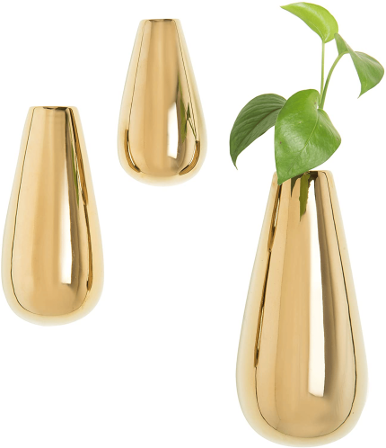 Enjoy fast, free nationwide shipping!  Owned by a husband and wife team of high-school music teachers, HawkinsWoodshop.com is your one stop shop for quality USA handmade industrial, modern, mid-century, and rustic furniture as well as imported furniture.  Get our Mygift Modern Metallic Gold-Tone Ceramic Oval Wall-Mounted Flower Plant Vases, Set of 3 on sale now!