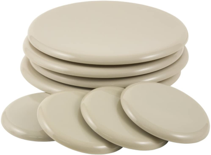 Super Sliders 3 1/2" & 7" round Reusable Furniture Sliders for Carpet - Effortless Moving and Surface Protection, Beige (8 Pack)