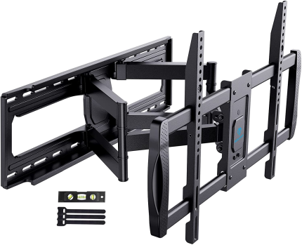 PERLESMITH Full Motion TV Wall Mount for 50”-90” Tvs, TV Mount Bracket Dual Articulating Arms Swivel Extension Tilt up to 132Lbs, Max VESA 800X400Mm , Fits 16”18” to 24" Studs, PSXFK1