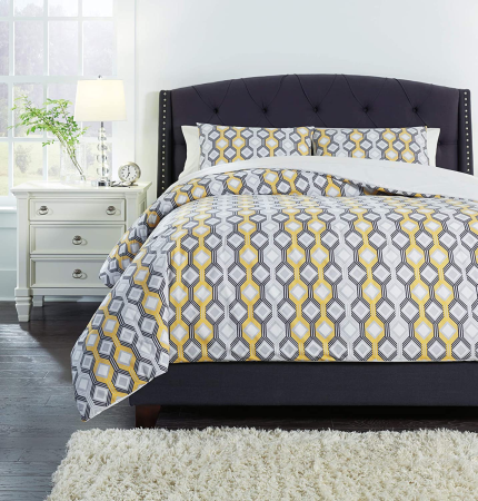 Enjoy fast, free nationwide shipping!  Owned by a husband and wife team of high-school music teachers, HawkinsWoodshop.com is your one stop shop for quality USA handmade industrial, modern, mid-century, and rustic furniture as well as imported furniture.  Get our Mato King Comforter Set, Gray/Yellow/White on sale now!