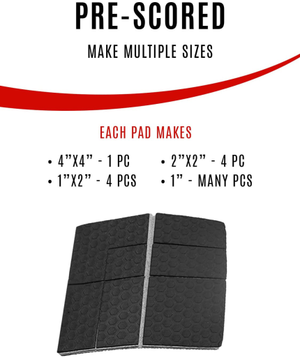 Sliptogrip Furniture Gripper, Stops Sliding Multi Size (4 Pads) - Make 4", 1", 2", Etc.- Pre-Scored Multiple Sizes - 3/8" Felt Core - anti Slip- No Nails,No Glue. Surface Grip Pads