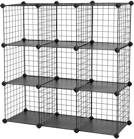 Enjoy fast, free nationwide shipping!  Owned by a husband and wife team of high-school music teachers, HawkinsWoodshop.com is your one stop shop for quality USA handmade industrial, modern, mid-century, and rustic furniture as well as imported furniture.  Get our Metal Wire Cube Storage,9-Cube Shelves Organizer,Stackable Storage Bins, Modular Bookcase, DIY Closet Cabinet Shelf, 36.6”L X 12.2”W X 36.6”H, Black on sale now!
