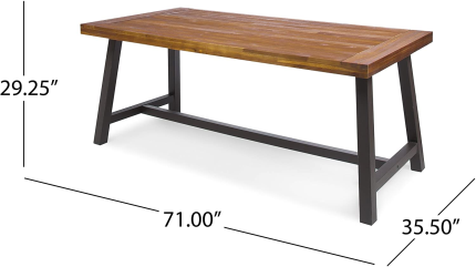 Enjoy fast, free nationwide shipping!  Owned by a husband and wife team of high-school music teachers, HawkinsWoodshop.com is your one stop shop for quality USA handmade industrial, modern, mid-century, and rustic furniture as well as imported furniture.  Get our Home Carlisle Outdoor Dining Table with Iron Legs, Sandblast Finish / Rustic Metal on sale now!