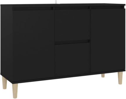Buffet Sideboard,Bathroom Floor Cabinet, Floor Storage Cupboard, Side Storage Organizer Unit, Sideboard Black 40.7"X13.8"X27.6" Chipboard