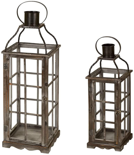 Enjoy fast, free nationwide shipping!  Owned by a husband and wife team of high-school music teachers, HawkinsWoodshop.com is your one stop shop for quality USA handmade industrial, modern, mid-century, and rustic furniture as well as imported furniture.  Get our Glitzhome Farmhouse Wood Metal Lanterns Decorative Hanging Candle Lanterns Set of 2 (No Glass) on sale now!