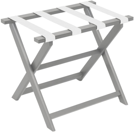 Enjoy fast, free nationwide shipping!  Owned by a husband and wife team of high-school music teachers, HawkinsWoodshop.com is your one stop shop for quality USA handmade industrial, modern, mid-century, and rustic furniture as well as imported furniture.  Get our Gate House Furniture Light Grey Straight Leg ECO Folding Luggage Rack, 23" X 13" X 20" on sale now!