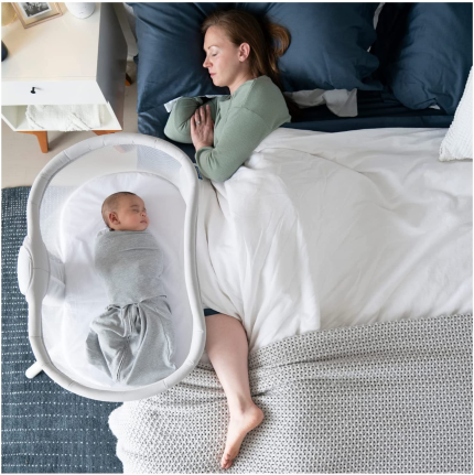 HALO Bassinest Swivel Sleeper 3.0, Bedside Bassinet, Portable Baby Nest, Safe Baby Lounger, Grey