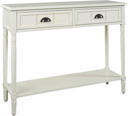 Enjoy fast, free nationwide shipping!  Owned by a husband and wife team of high-school music teachers, HawkinsWoodshop.com is your one stop shop for quality USA handmade industrial, modern, mid-century, and rustic furniture as well as imported furniture.  Get our Goverton Vintage Casual 2 Drawer Console Sofa Table, White on sale now!