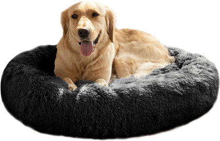 MFOX Calming Dog Bed (L/XL/XXL/XXXL) for Medium and Large Dogs Comfortable Pet Bed Faux Fur Donut Cuddler up to 25/35/55/100Lbs