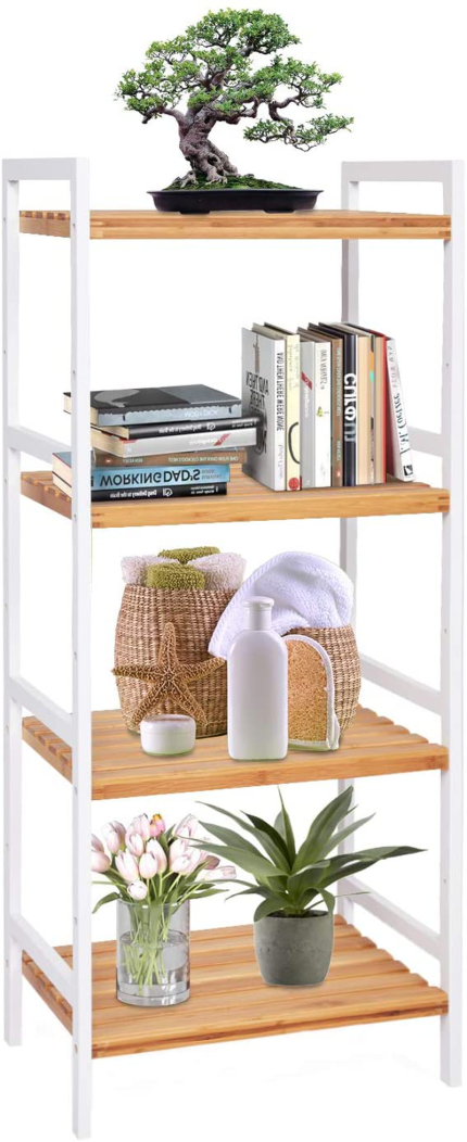 Enjoy fast, free nationwide shipping!  Owned by a husband and wife team of high-school music teachers, HawkinsWoodshop.com is your one stop shop for quality USA handmade industrial, modern, mid-century, and rustic furniture as well as imported furniture.  Get our Kinbor 4-Tier Bamboo Utility Shelf Home Furniture Bathroom Shelf Storage Unit Freestanding Plant Stand with Adjustable Shelf on sale now!