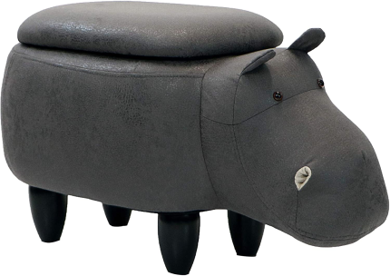 Enjoy fast, free nationwide shipping!  Owned by a husband and wife team of high-school music teachers, HawkinsWoodshop.com is your one stop shop for quality USA handmade industrial, modern, mid-century, and rustic furniture as well as imported furniture.  Get our Critter Sitters 15-In. Seat Height Dark Gray Hippo Animal Shape Storage Ottoman - Furniture for Nursery, Bedroom, Playroom, and Living Room Decor on sale now!
