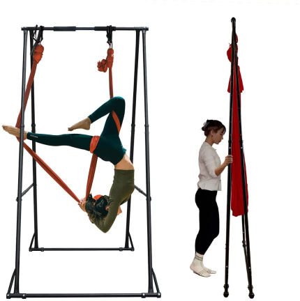 Enjoy fast, free nationwide shipping!  Owned by a husband and wife team of high-school music teachers, HawkinsWoodshop.com is your one stop shop for quality USA handmade industrial, modern, mid-century, and rustic furniture as well as imported furniture.  Get our KT Aerial Yoga Stand Frame Indoor Outdoor KT1.1518. Foldable, Portable Aerial Silk Rig. Height Adjustable, Stable and Durable Yoga Swing Stand Frame on sale now!