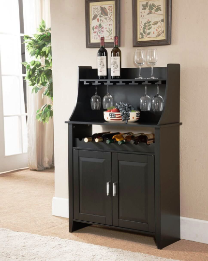 Enjoy fast, free nationwide shipping!  Owned by a husband and wife team of high-school music teachers, HawkinsWoodshop.com is your one stop shop for quality USA handmade industrial, modern, mid-century, and rustic furniture as well as imported furniture.  Get our Kings Brand Furniture Wood Wine Rack Buffet & Storage Cabinet, Black, WR1345 on sale now!