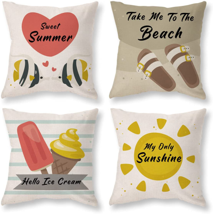 Enjoy fast, free nationwide shipping!  Owned by a husband and wife team of high-school music teachers, HawkinsWoodshop.com is your one stop shop for quality USA handmade industrial, modern, mid-century, and rustic furniture as well as imported furniture.  Get our HOMFREEST Summer Pillow Covers 18X18 Set of 4 Ice Cream/Beach Theme Throw Pillowcase Outdoor Cute Couch Pillow Cover for Patio Furniture on sale now!