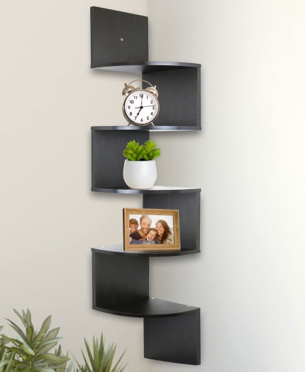 Enjoy fast, free nationwide shipping!  Owned by a husband and wife team of high-school music teachers, HawkinsWoodshop.com is your one stop shop for quality USA handmade industrial, modern, mid-century, and rustic furniture as well as imported furniture.  Get our Greenco Corner Shelf 5 Tier Shelves for Wall Storage, Easy-To-Assemble Floating Wall Mount Shelves for Bedrooms and Living Rooms, Espresso Finish on sale now!