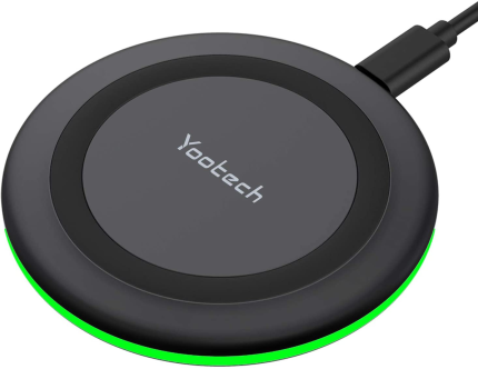 Yootech Wireless Charger,Qi-Certified 10W Max Fast Wireless Charging Pad Compatible with Iphone 13/13 Pro/13 Mini/13 Pro Max/12/Se 2020/11,Samsung Galaxy S21/S20/Note 10/S10,Airpods Pro(No AC Adapter)