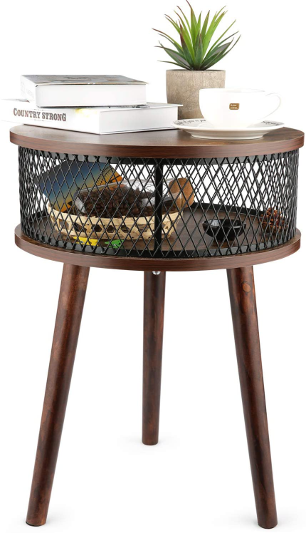 Enjoy fast, free nationwide shipping!  Owned by a husband and wife team of high-school music teachers, HawkinsWoodshop.com is your one stop shop for quality USA handmade industrial, modern, mid-century, and rustic furniture as well as imported furniture.  Get our Industrial Round End Table, Side Table with Metal Storage Basket, Vintage Accent Table, Wooden Look Furniture with Metal Frame, Easy Assembly (Brown) on sale now!