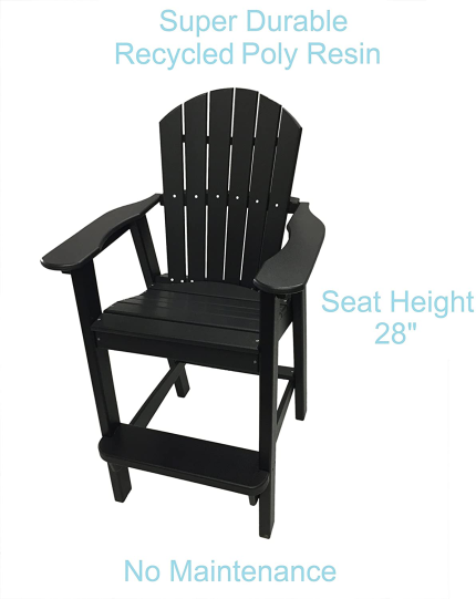 Enjoy fast, free nationwide shipping!  Owned by a husband and wife team of high-school music teachers, HawkinsWoodshop.com is your one stop shop for quality USA handmade industrial, modern, mid-century, and rustic furniture as well as imported furniture.  Get our Phat Tommy Recycled Poly Resin Balcony Chair – Durable and Eco-Friendly Adirondack Armchair. This Patio Furniture Is Great for Your Lawn, Garden, Swimming Pool, Deck. on sale now!