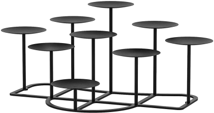 Smtyle DIY 9 Mantle Candelabra Flameless or Wax Candle Holders for Fireplace with Black Iron Decoration on Desk / Floor
