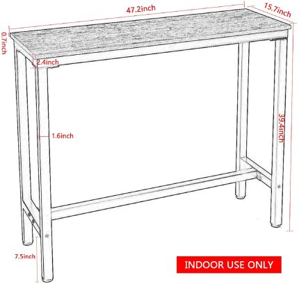 Enjoy fast, free nationwide shipping!  Owned by a husband and wife team of high-school music teachers, HawkinsWoodshop.com is your one stop shop for quality USA handmade industrial, modern, mid-century, and rustic furniture as well as imported furniture.  Get our Bar Table 47" Industrial Farmhouse Narrow Bar Pug Table on sale now!